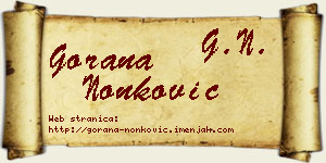 Gorana Nonković vizit kartica